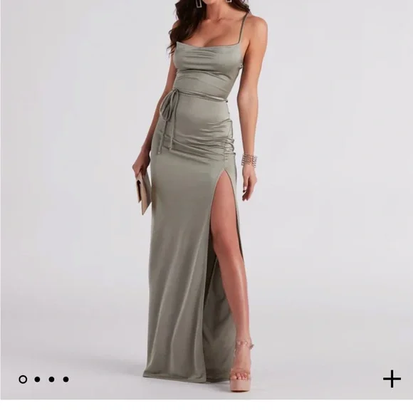 strapless open back dress Shiny A Line Open Back Fluffy Lilac Lace Long Prom Dresses, Lilac Lace Formal Dresses, US 16 / Picture Color / with Rush+$19.99 main image 0